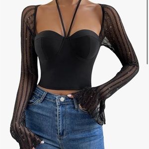 Black long sleeve top